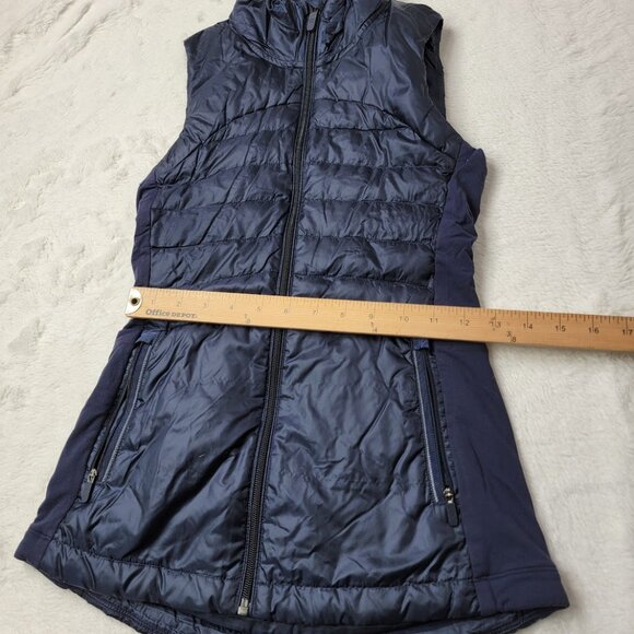 Lululemon Women's Navy Down For A Run II Slim Fitted Full-Zip Puffer Vest Size 2 - Picture 6 of 7